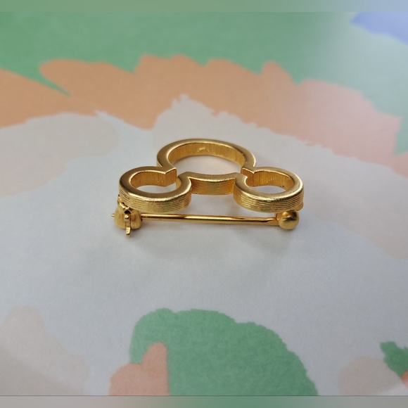 Disney Mickey Mouse Head Gold Plated Silouhette Brooch - Picture 3 of 4